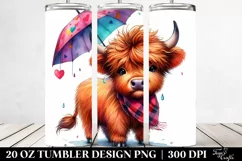 Expressive Baby Highlandcow Drawing | 20 oz Tumbler Product Image 2