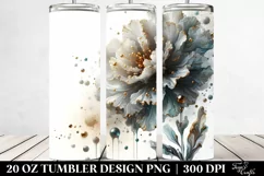 Shiny Carnation with Golden Insertions | 20 Oz Tumbler. Product Image 2