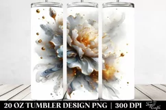 Shiny Carnation with Golden Insertions | 20 Oz Tumbler. Product Image 2
