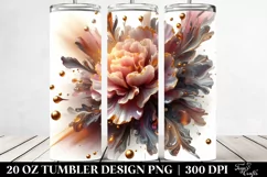 Shiny Carnation with Golden Insertions | 20 Oz Tumbler. Product Image 2