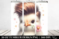 Cute Baby Chicken with Black Roses, Transparent 20 Oz Product Image 2