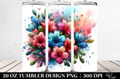 20 Oz Tumbler Sublimation | Colorful Azalea Stained Art Product Image 2