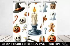 Funny Halloween Clipart Candle 20 Oz Tumbler Product Image 2