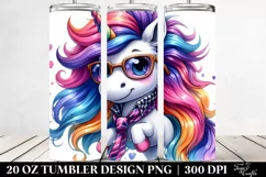 Funny Unicorn Playing Clipart, High-Res 20 Oz Tumbler Product Image 2