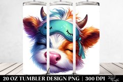 Vibrant Watercolor Baby Cow, Sleeping Mask | 20 Oz Tumbler Product Image 2