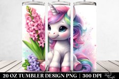 Cute Baby Unicorn with Hyacinth | 20 oz Tumbler Product Image 2
