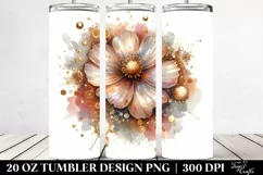 Shiny Cosmos Golden Watercolor Splash | 20 Oz Tumbler Product Image 2