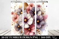 Shiny Cosmos Golden Watercolor Splash | 20 Oz Tumbler Product Image 2