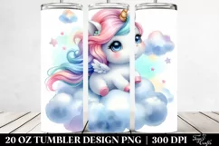 Pastel Cute Unicorn Lofty | 20 Oz Tumbler Product Image 2
