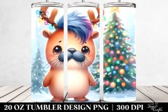 Enthusiastic Walrus for Christmas, Transparent 20 Oz Tumbler Product Image 2