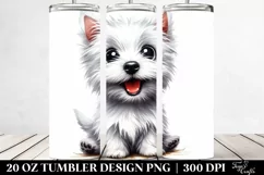 Cute Crazy Watercolor Funny Terrier | 20 Oz Tumbler Product Image 2
