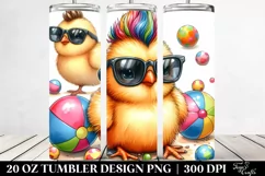 Cute Baby Chicken Playing with Cool Haircut, High-Res 20 Oz Product Image 2