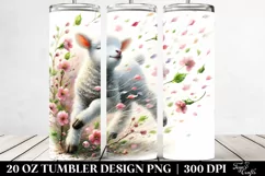20 Oz Tumbler Sublimation | Pastel Watercolor Lamb Art Product Image 2