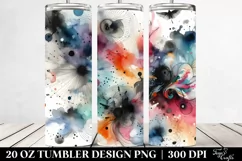 Colorful BLack Watercolor Background | 20 oz Tumbler Product Image 2