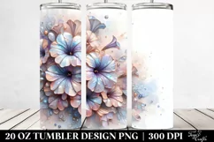 Pastel Petunia Frame Watercolor 20 Oz Tumbler Product Image 2
