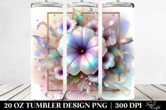 Pastel Petunia Frame Watercolor 20 Oz Tumbler Product Image 2