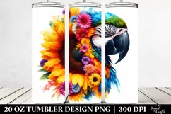 Colorful Macaw Sunflower | 20 oz Tumbler Product Image 2