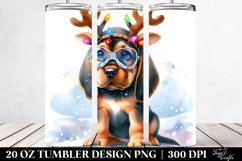 Colorful Bloodhound for Christmas, Transparent 20 Oz Tumbler Product Image 2