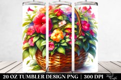 20 Oz Tumbler Sublimation | Vibrant Basket Impatiens Art Product Image 2