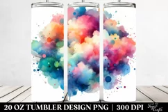Colorful Watercolor Cloud Splash | 20 oz Tumbler Product Image 2