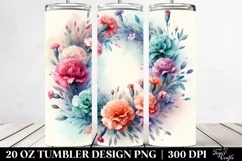 Colorful Wreath with Carnation | 20 oz Tumbler Product Image 2