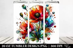 20 Oz Tumbler Sublimation | Glossy Poppy Splash Product Image 2