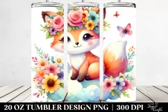 Pastel Fox Sitting on Cloud, High-Res 20 Oz Tumbler Product Image 2