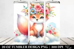 Pastel Fox Sitting on Cloud, High-Res 20 Oz Tumbler Product Image 2