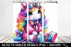 Cute Unicorn Sitting | 20 oz Tumbler Product Image 2
