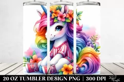 Cute Unicorn Sitting | 20 oz Tumbler Product Image 2