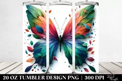 Vibrant Abstract Butterfly. 20 Oz Tumbler Design Product Image 2