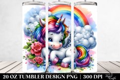 Playful Baby Unicorn Hide and Seek. 20 Oz Tumbler Design Product Image 2