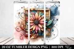 Wooden Gerbera Watercolor Clipart 20 Oz Tumbler Product Image 2