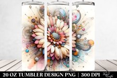Wooden Gerbera Watercolor Clipart 20 Oz Tumbler Product Image 2