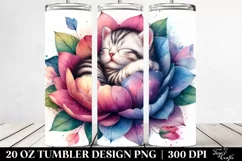 Sleeping Kitten in Flower Petals | 20 oz Tumbler Product Image 2