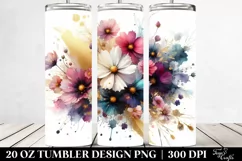 Colorful Abstract Bouquet with GOLD FOIL | 20 oz Tumbler Product Image 2