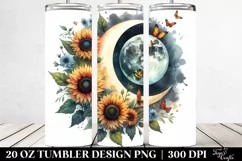 Washed Half Moon with Sunflowers Clipart, High-Res 20 Oz Product Image 2
