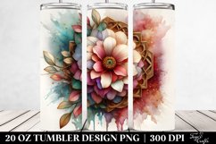 Wooden Zinnia Watercolor Clipart 20 Oz Tumbler Product Image 2