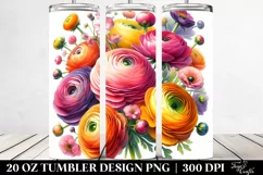 Colorful Watercolor Bouquet with Lily | 20 Oz Tumbler Product Image 2