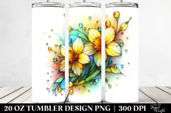 Colorful Stained Daffodil Splash | 20 Oz Tumbler Product Image 2
