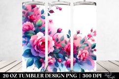 Vibrant Horizontal Frame with Pink Roses | 20 oz Tumbler Product Image 2