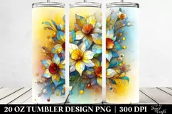 Colorful Stained Daffodil Splash | 20 Oz Tumbler Product Image 2