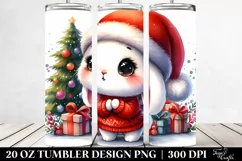 Enthusiastic Baby Bunny for Christmas, Transparent 20 Oz Product Image 2