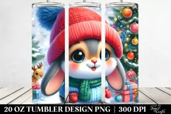 Enthusiastic Baby Bunny for Christmas, Transparent 20 Oz Product Image 2