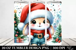 Enthusiastic Baby Bunny for Christmas, Transparent 20 Oz Product Image 2