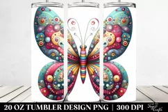 Colorful Whimsical Butterfly | 20 oz Tumbler Product Image 2