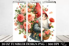 Detailed Gnome Rose Bouquet | 20 oz Tumbler Product Image 2