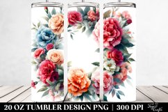 Vibrant Floral Frame Carnation Tumbler | 20 oz Tumbler Product Image 2