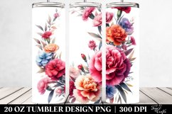 Vibrant Floral Frame Carnation Tumbler | 20 oz Tumbler Product Image 2