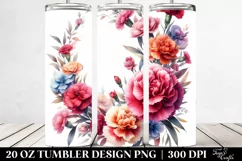 Vibrant Floral Frame Carnation Tumbler | 20 oz Tumbler Product Image 2